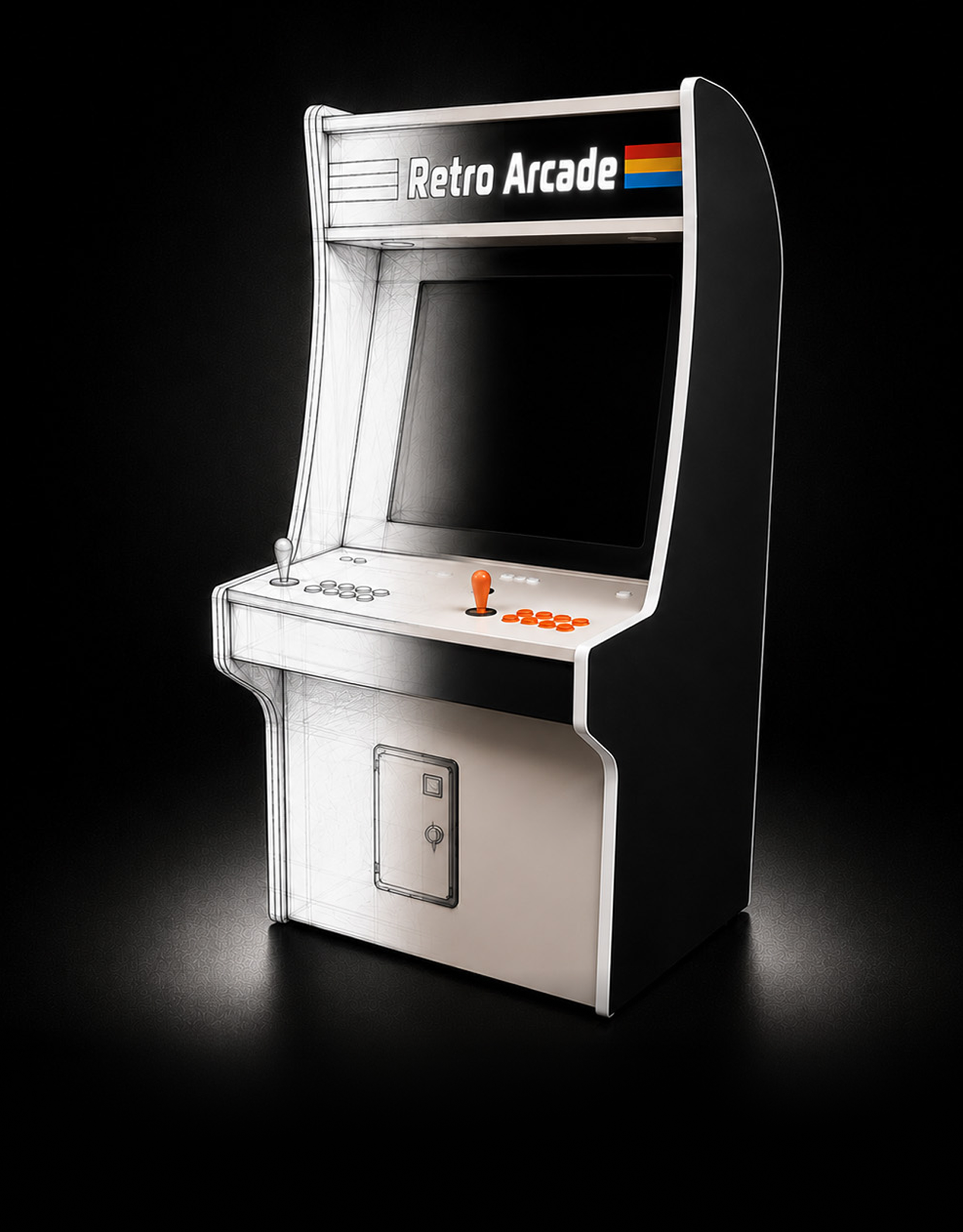 Custom arcade cabinet, from concept sketch to finished build