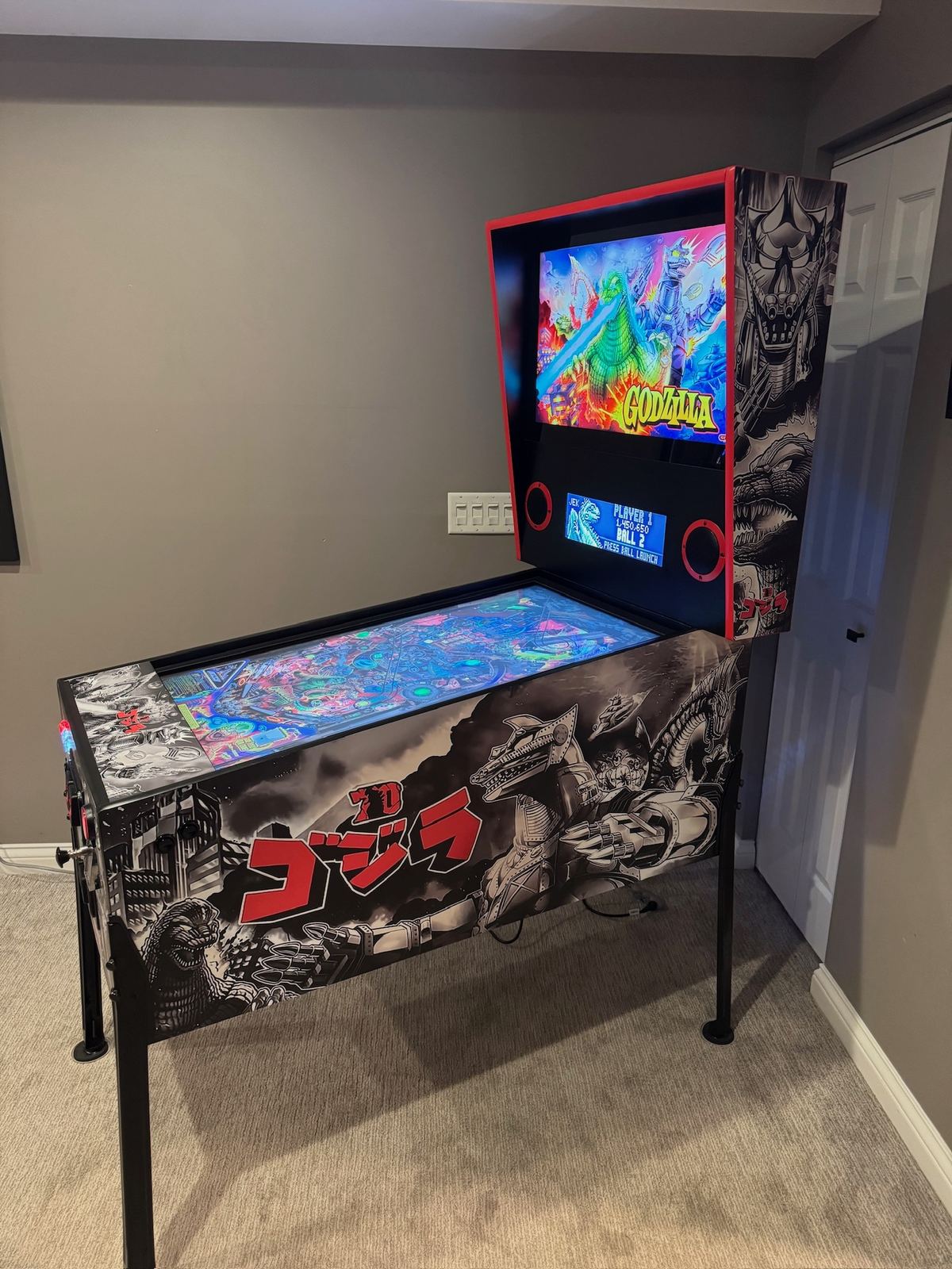 Godzilla virtual pinball cabinet