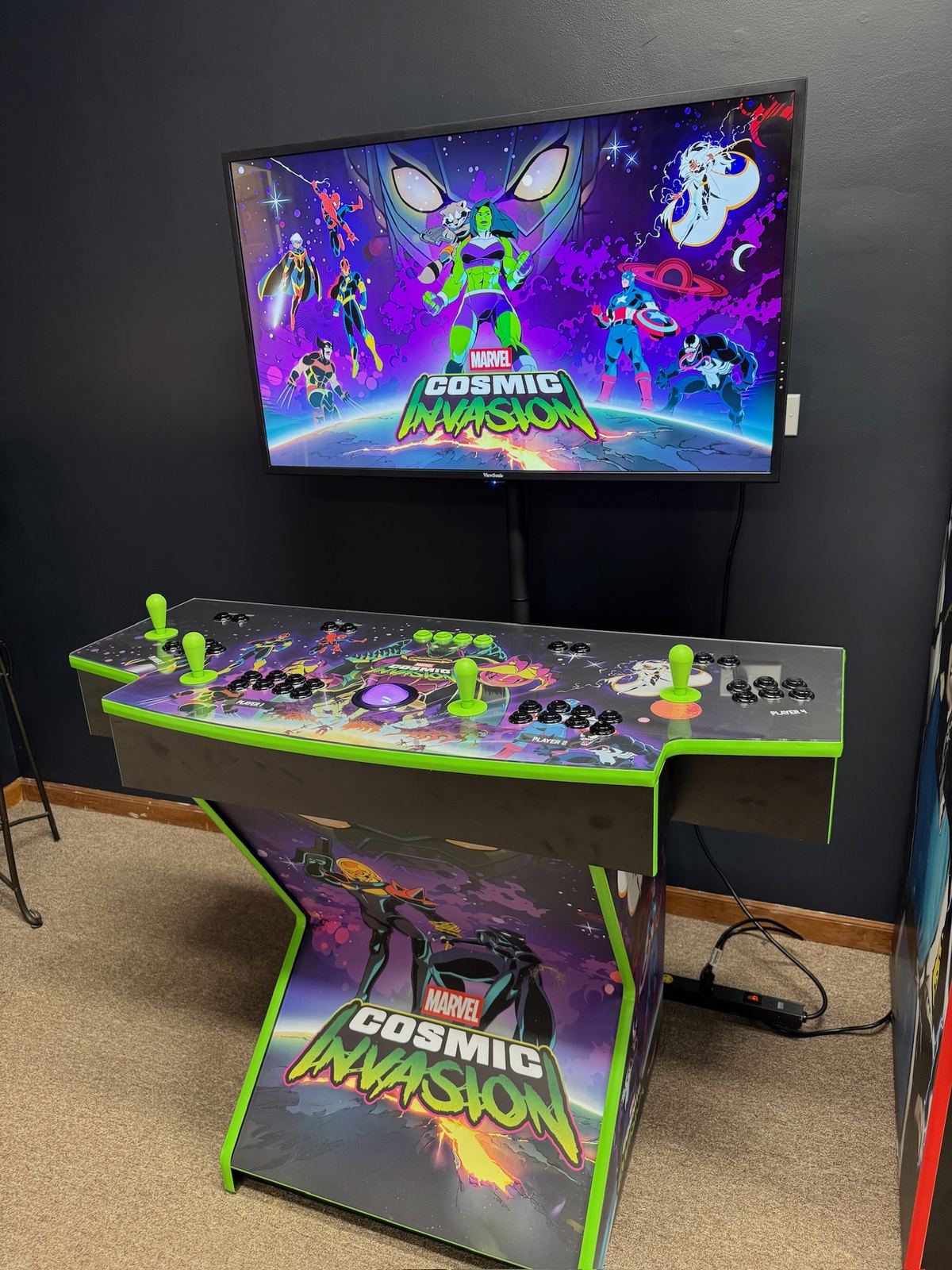 Cosmic Invasion arcade pedestal