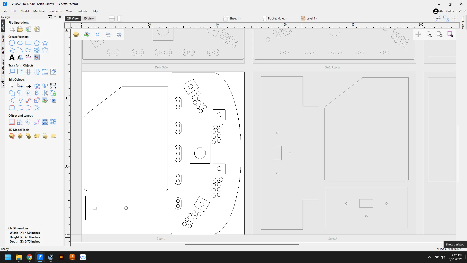 Cosmic Apex cabinet modelled in CAD