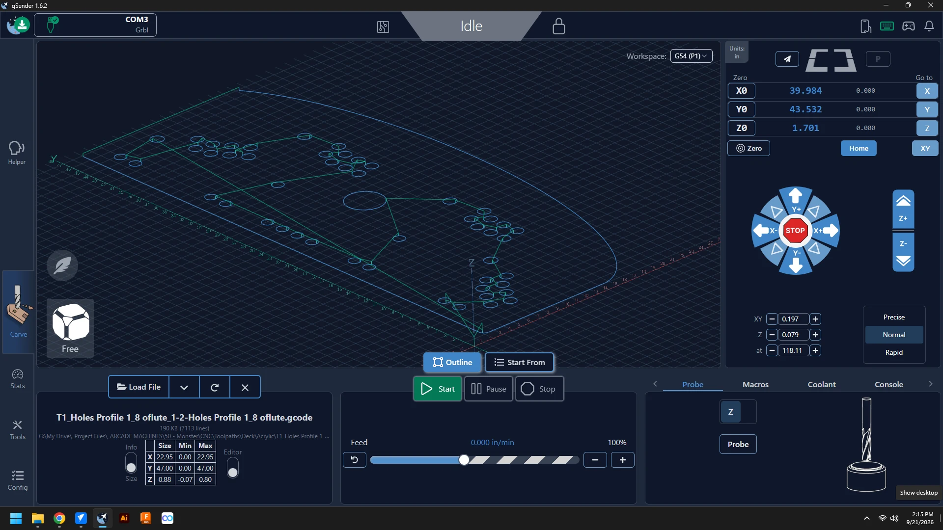 Cosmic Apex CNC manufacturing stage